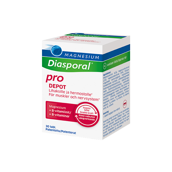 Diasporal Magnesium depot +B-vitamiini Complex 30 kpl kuva 2