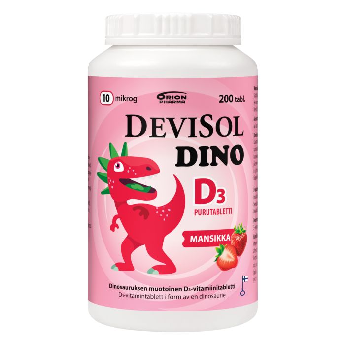 Devisol Dino mansikka 10 mikrog 200 purutabl