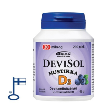 Devisol Mustikka 20 mikrog imeskelytabletti 200 kpl
