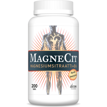 MagneCit Magnesiumsitraatti + B6-vitamiini 200 tabl