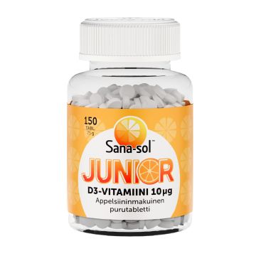 Sana-Sol Junior D-vitamiini 10 mikrog appelsiininmaku 150 kpl