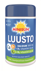 Minisun Luusto Kalsium +D3 + K2 80 tabl