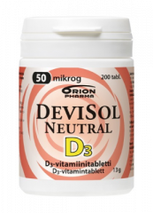Devisol Neutral 50 mikrog nieltävä 200 tabl