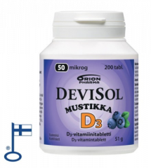 Devisol Mustikka 50 mikrog imeskelytabletti 200 kpl