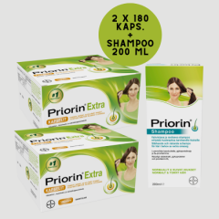 PRIORIN EXTRA  2 x 180 kaps. + PRIORIN SHAMPOO 200 ml